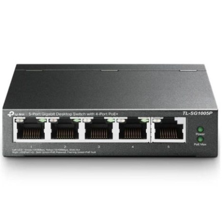 Switch de Red TPLINK TL-SG1005P - 5 Puertos · RJ-45 · 10/100/1000