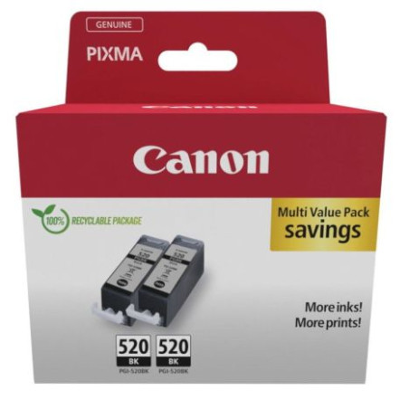 Pack 2 Cartuchos Originales CANON PGI520 Negro - 2932B019 [PAG-500] [ML-19]