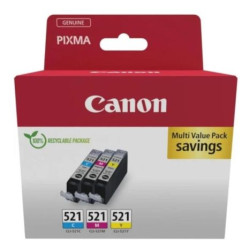 Pack 3 Cartuchos Original CANON CLI521 CMY - 2934B015 [PAG-446] [ML-9]