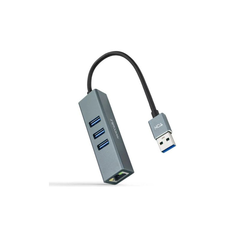 HUB USB 3.0 3xUSB 1xRJ45 - 0.15m · Gris