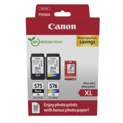 Pack 2 Cartuchos Originales CANON PG575XL/CL576XL BK+C+M+Y - 5437C006 [PAG-400]