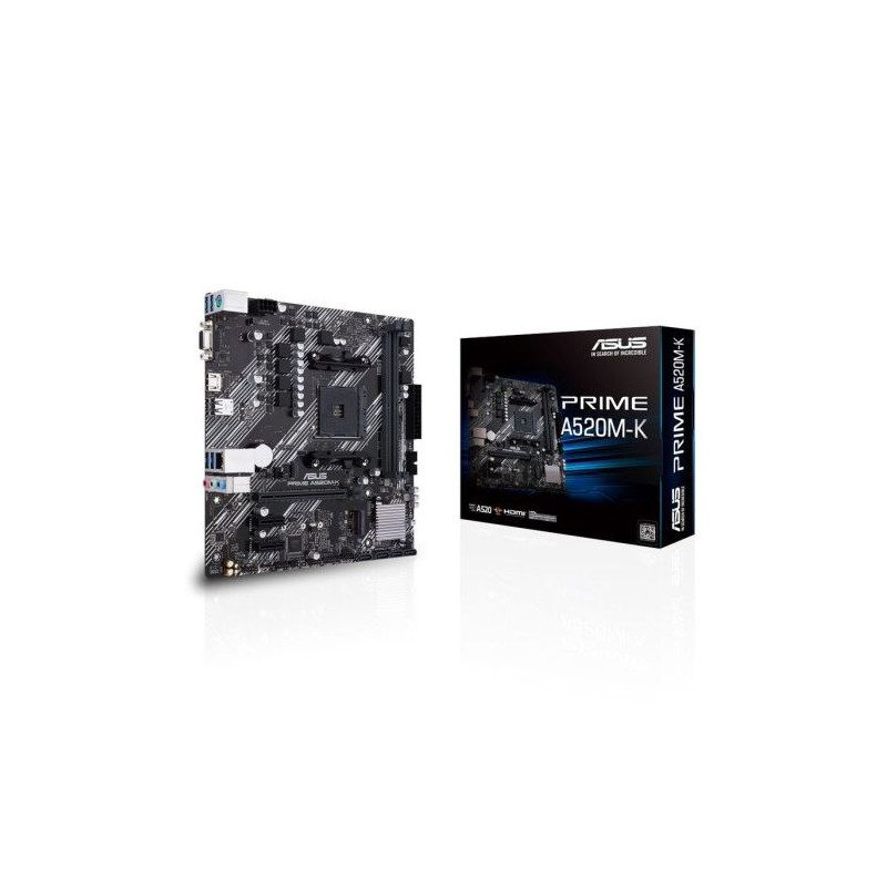 Placa Base ASUS Prime A520M-K 90MB1500-M0EAY0 - Zócalo AM4 - AMD Ryzen · DDR4 · mATX