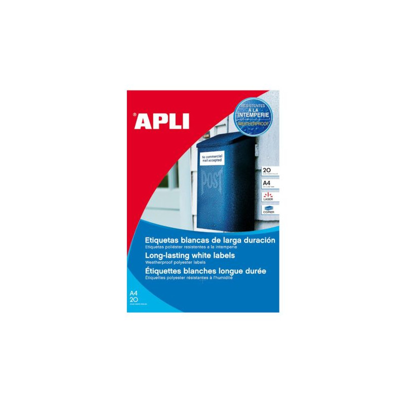 Etiquetas APLI PL15087 - 99.1x67.7mm · 20 Hojas de 8 Etiquetas