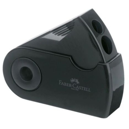 Sacapuntas Doble con Deposito FABER CASTELL 182700 - Negro