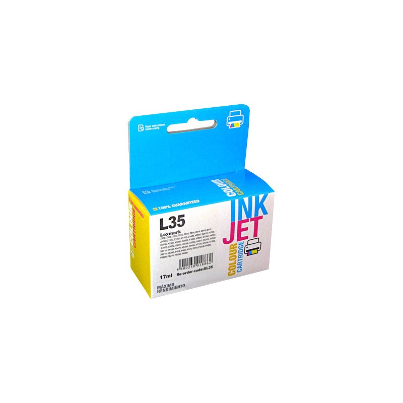 Cartucho de tinta  Reciclado Lexmark 3 COLORES L35