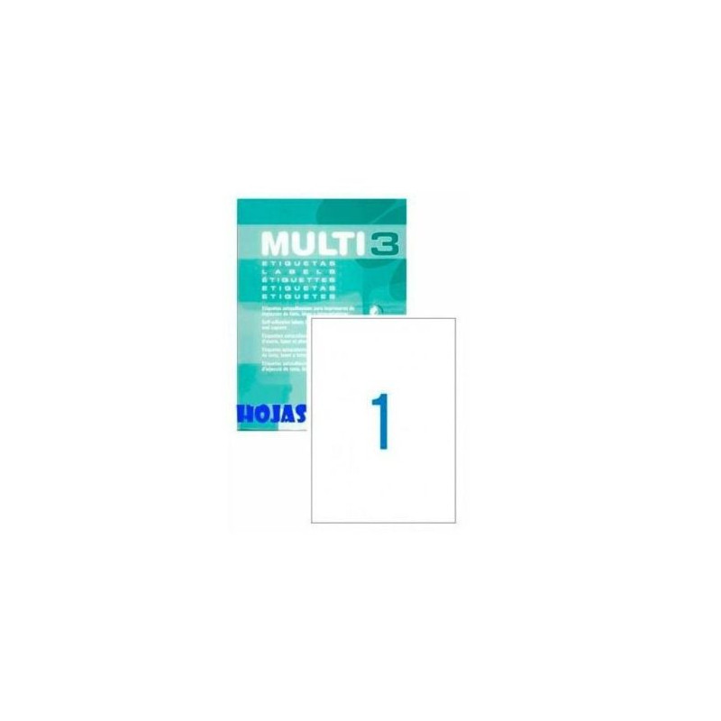 Etiquetas Adhesivas MULTI3 04714 - A4 · 100 hojas · Blanco