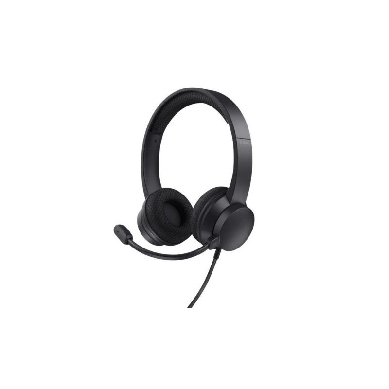 Auriculares Diadema con Cable TRUST HS-260 - USB · Cable 1.8m · Micrófono · Negro