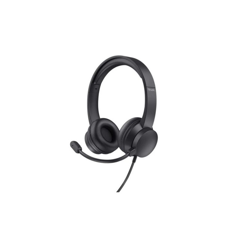 Auriculares Diadema con Cable TRUST HS-150 - Jack 3.5mm · Cable 1.8m · Micrófono · Negro