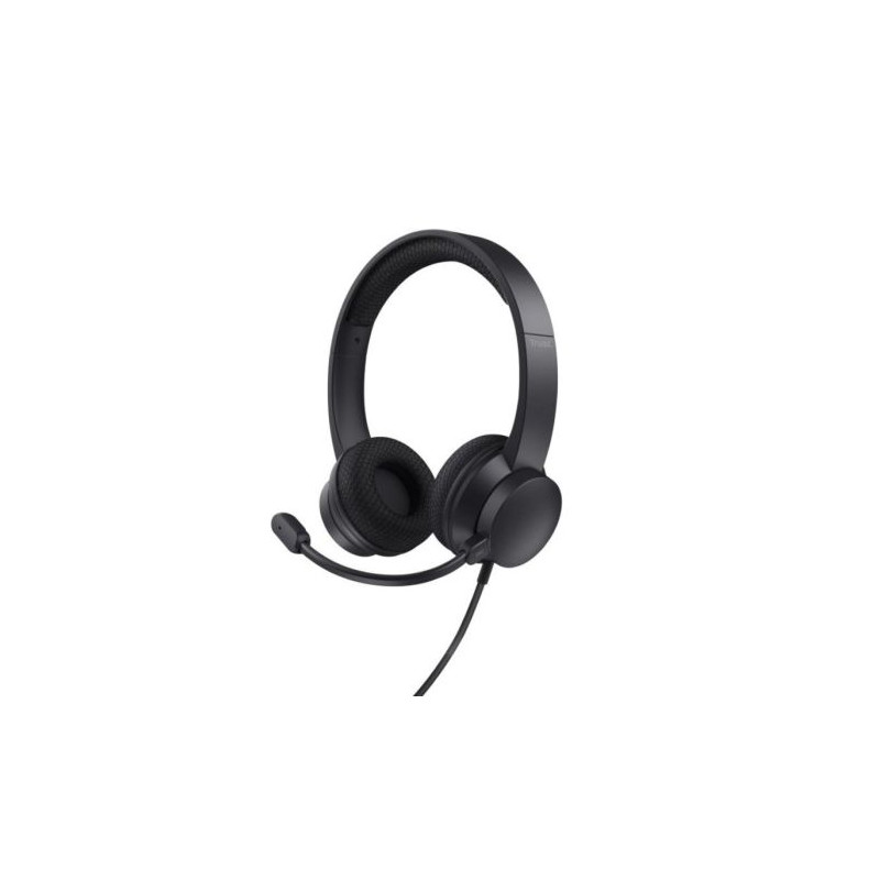 Auriculares Diadema con Cable TRUST Ayda 25089 - USB Tipo C · Micrófono · Cancelación de Ruido · Negro