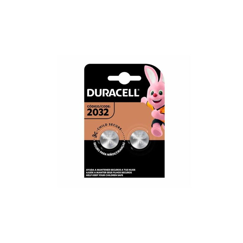 Pack 2 Pilas Botón DURACELL CR2032 - 3V