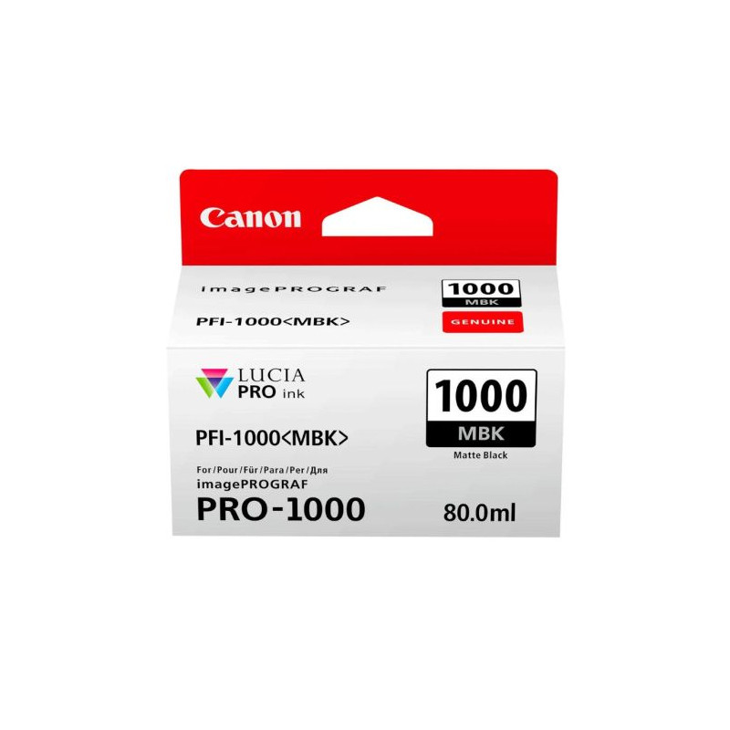 Cartucho  Original CANON PFI-1000MBK Negro Mate - 0545C001 [PAG-5490] [ML-80]