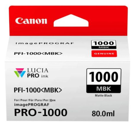 Cartucho  Original CANON PFI-1000MBK Negro Mate - 0545C001 [PAG-5490] [ML-80]