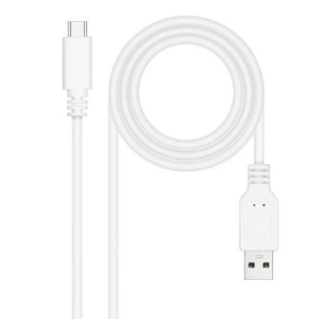 Cable USB 2.0 Tipo C/M a USB/M - 1m · Blanco