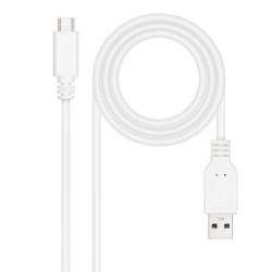 Cable USB 2.0 Tipo C/M a USB/M - 1.5m · Blanco