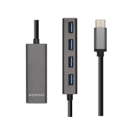 HUB USB 3.1 Tipo C a 4xUSB - 0.15m · Gris