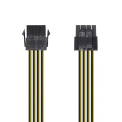 Cable de Alimentación Microprocesador Molex 4+4 Pin/M a Molex 8 Pin/H - 0.30cm · Negro