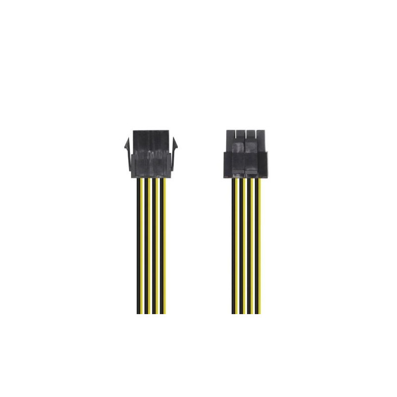 Cable de Alimentación Microprocesador Molex 4+4 Pin/M a Molex 8 Pin/H - 0.30cm · Negro