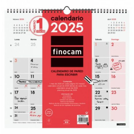 Calendario de Pared FINOCAM 2025 - L · 340x320mm - 780070025