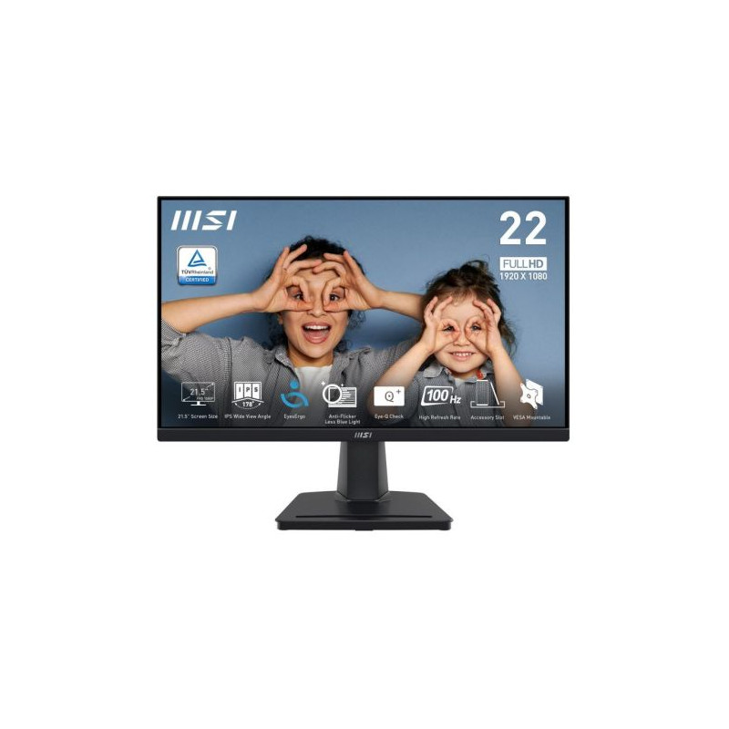Monitor MSI 9S6-3PC6CM-012 - 21.5 FHD · HDMI · VGA · Negro