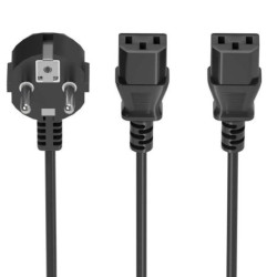 Cable de Alimentación para CPU 2xC13-H a CEE7-M - 3 m · Negro