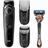 Cortapleos con Bateria BRAUN Beardtrimmer Series 3000 - 2 Accesorios · Con Gillette F5 ProGlide · Negro