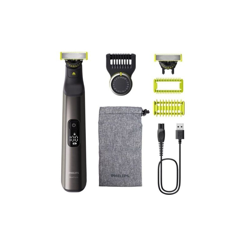 Cortabarbas con Recortadora con Bateria PHILIPS Oneblade Pro 360 - 5 Accesorios · Negro