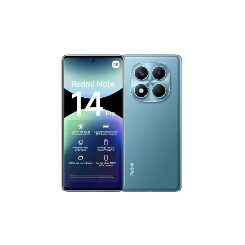 Smartphone XIAOMI Redmi Note 14 Pro - Helio G100 · 6.67 FHD+ · 8GB · 256GB · Android · Azul Oceano