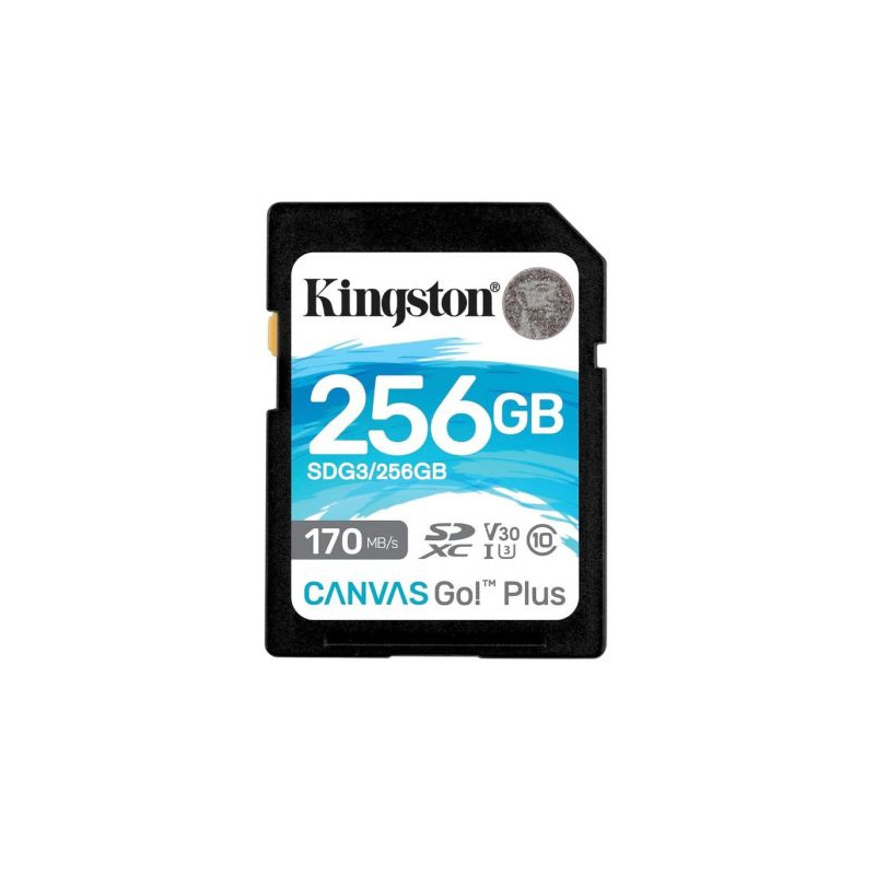 Tarjeta de Memoria KINGSTON Canvas Go Plus SDG3/256GB - 256GB · Clase 10