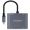 Conversor USB Tipo C/M a 2xHDMI/H - 0.15m · Gris