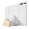 Pack 12 Paneles Acústicos Rectangulares de Alta Densidad YOEVU YV-SQUARE-WHITE - 230Kg · 30x30x1cm · Blanco