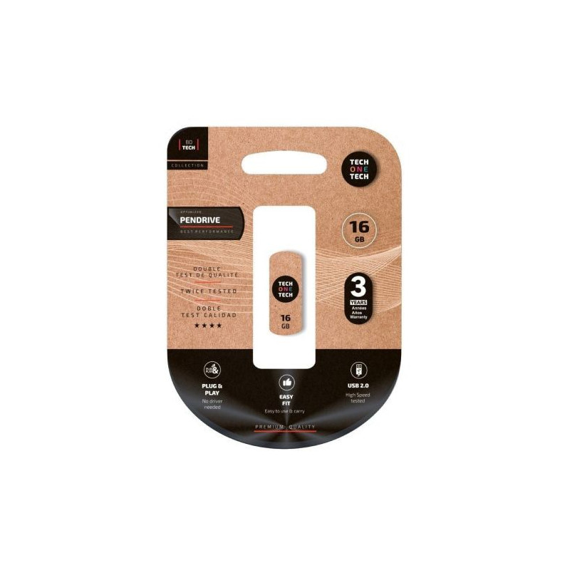 Pendrive TECH ONE TECH TEC3004-16 - 16GB · USB 2.0 · Smart Clip