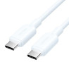 Cable USB 2.0 Tipo C/M a USB Tipo C/M - 1m · Blanco