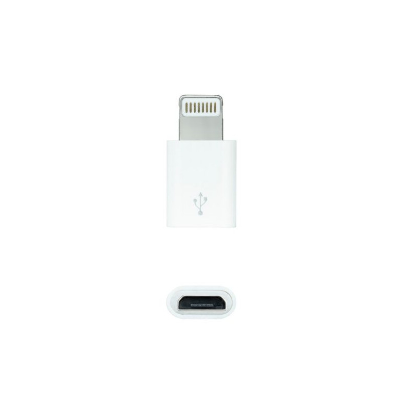 Adaptador Micro USB/H a Lightning /M - Blanco