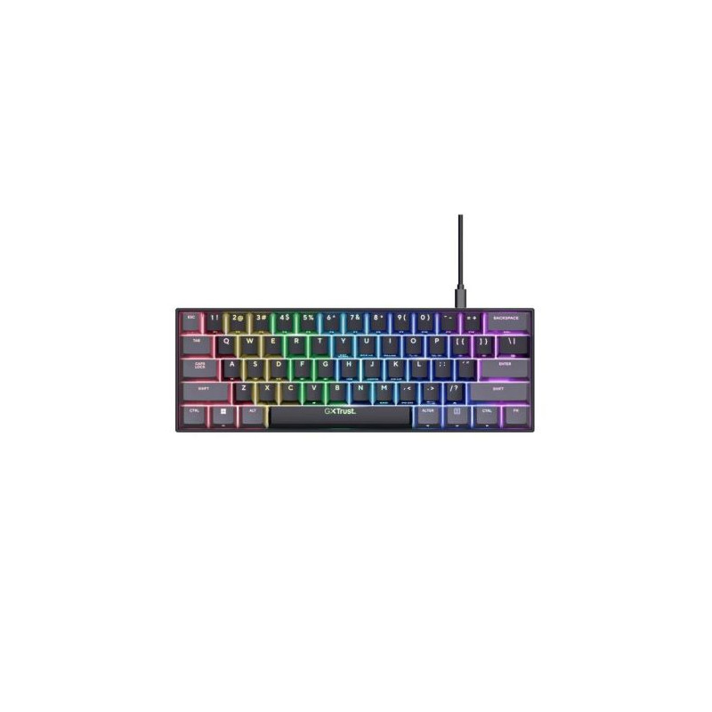 Teclado Gaming Mecánico TRUST GXT867 Acira - USB 2.0 · Cable 150cm · RGB · Negro