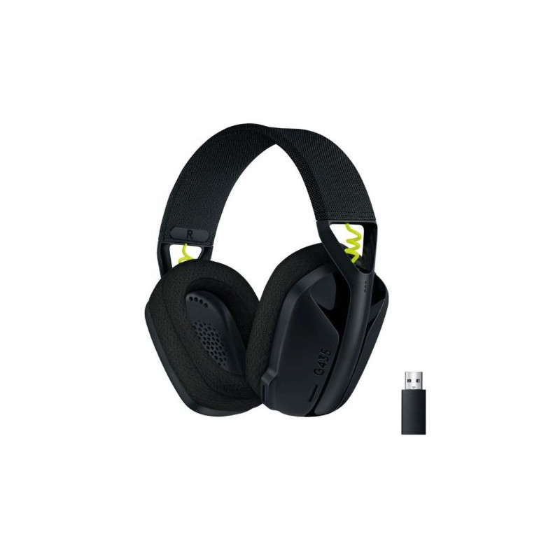 Auriculares Diadema Inalámbricos LOGITECH G435 - USB Tipo C  · Micrófono · Negro