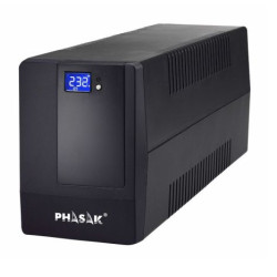 SAI Línea Interactiva PHASAK PH 9420 - 1200W · 2000VA · 4xSchuko · Negro