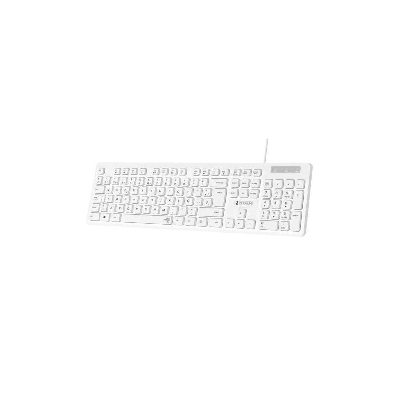 Teclado con Cable Silencioso SUBBLIM Slim - USB · Blanco