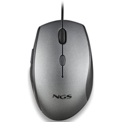 Ratón con Cable Ergonómico NGS Gray - USB Tipo C · 1600DPI · Gris
