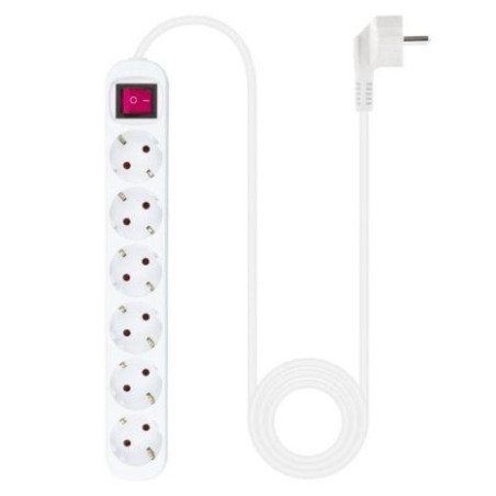 Regleta con Interruptor NANOCABLE - 6xSchucko · 1.4m · Blanco
