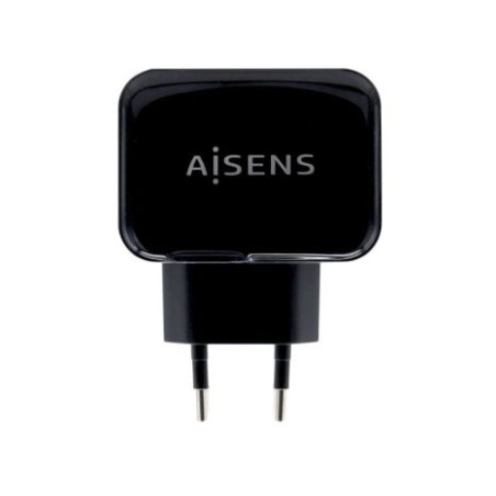 Cargador de Pared AISENS A110-0440 - 17W · 2xUSB 2.0 · Negro