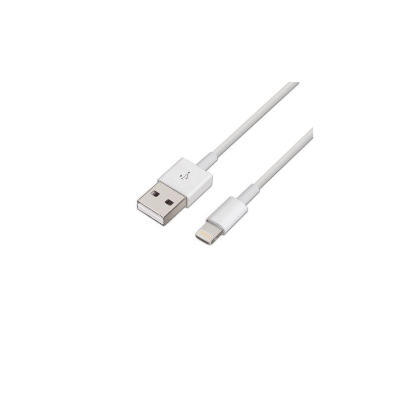 Cable USB 2.0 Tipo A/M a Lightning/M - 1m · Blanco
