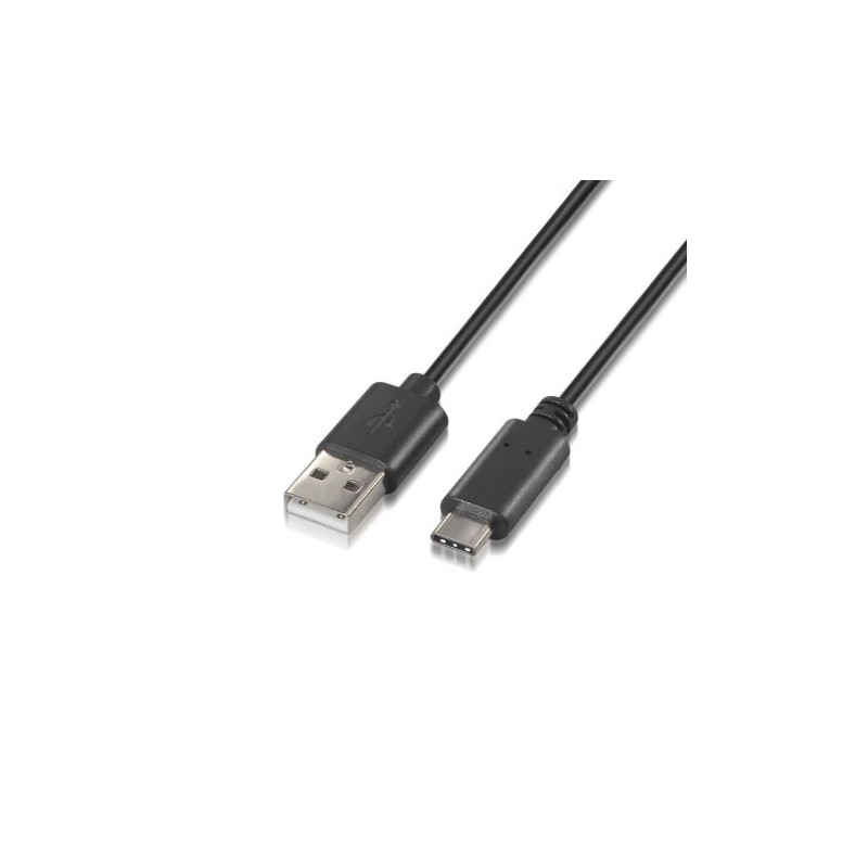 Cable USB 2.0 Tipo C/M a USB/M - 2m · Negro
