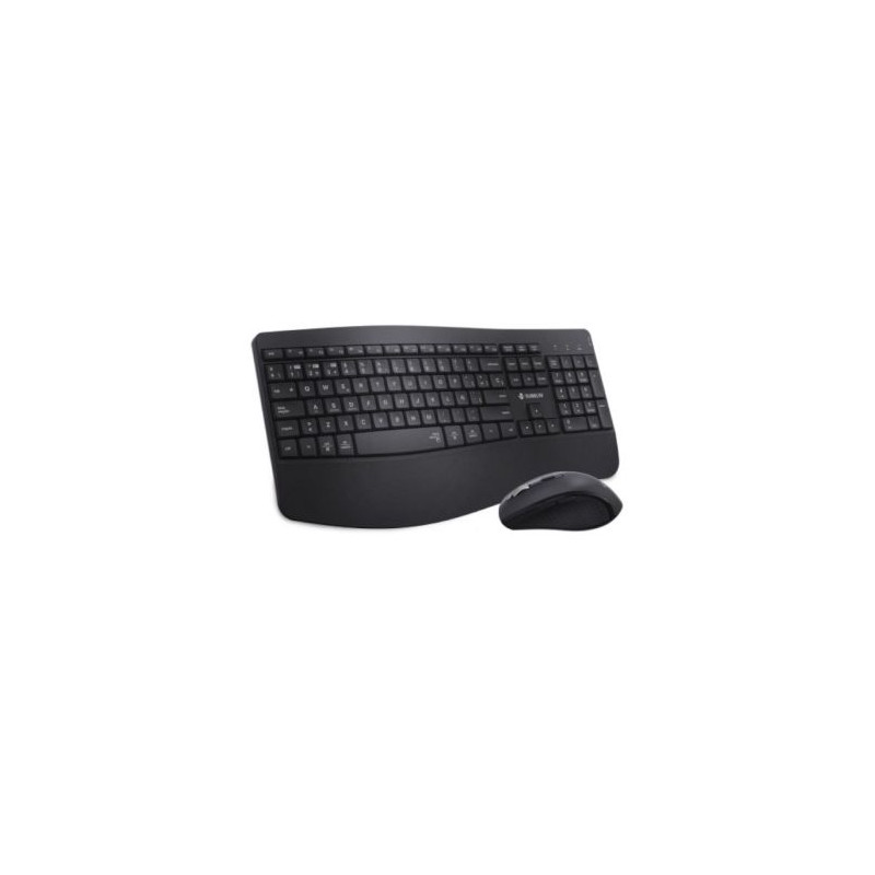 Pack Inalámbrico Ergonómico SUBBLIM Combo Dual Office Prowave Layout - USB · Teclado y Ratón · Negro
