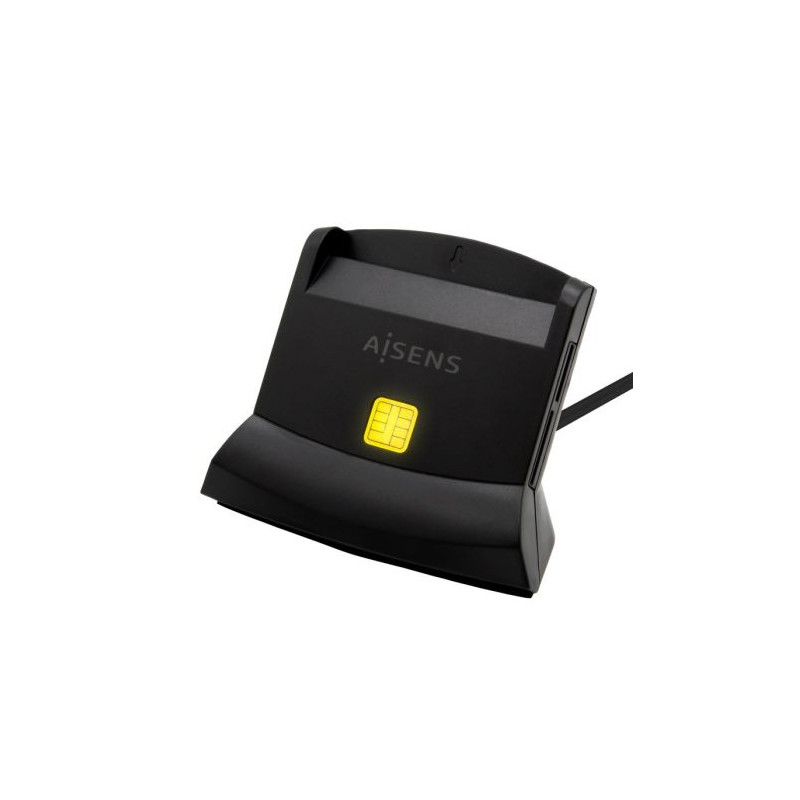 Lector  de Tarjetas Externo AISENS ASCR-SN04CDS-BK - USB Tipo C · DNI · Tarjetas · Negro
