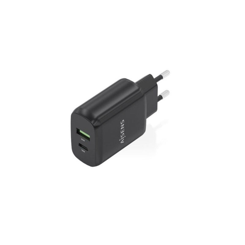 Cargador de Pared AISENS A110-0924 - 30W · USB 3.0 · USB Tipo C · Negro