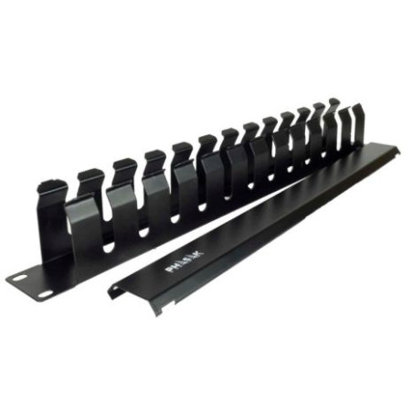 Guiacables con Tapa PHASAK PA 5095 - Rack 19 · Metálico · Negro