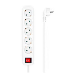 Regleta con Interruptor AISENS A154-0651 - 5xSchuko · 1.4m · Blanco