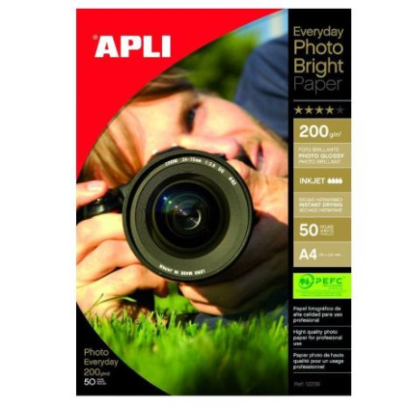 Papel Fotográfico APLI Everyday Photo Bright 50 Hojas 200 gr - PL12239