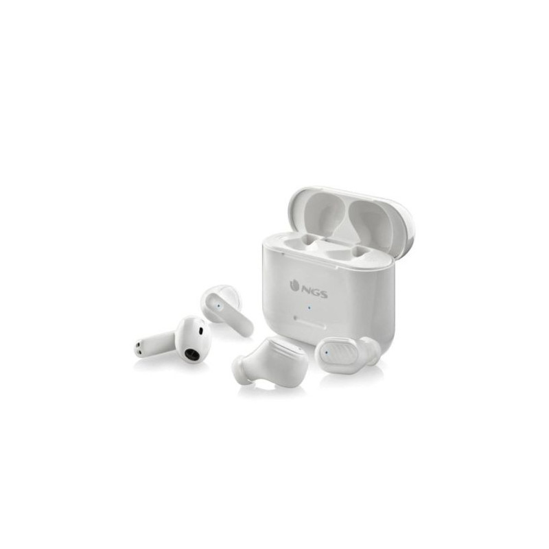 Auriculares Inalámbricos NGS Articaduo  - BT 5.1 · Microfono · Estuche de Carga · Blanco