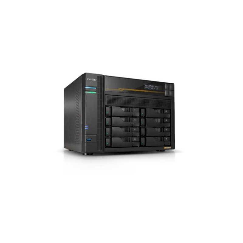 Servidor NAS ASUSTOR Lockerstor 8 Gen3 - AMD Ryzen · 16GB · 8 Bahias · LAN